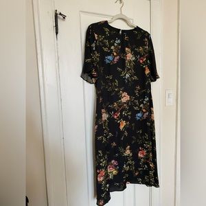 Maxi Floral Dress with Flutter Sleeves